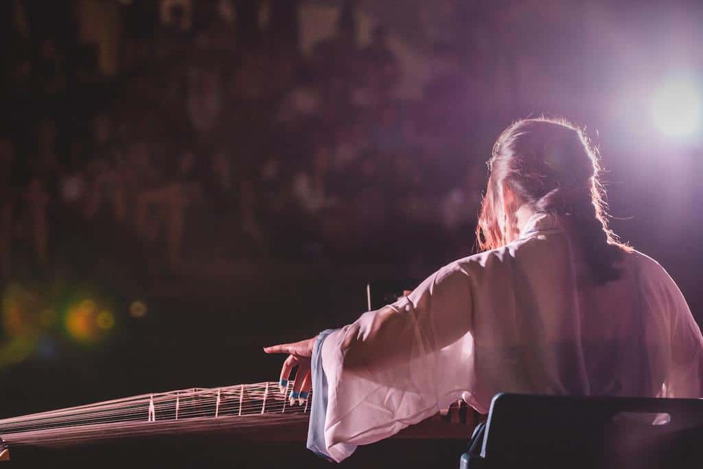 Chinese guzheng musician